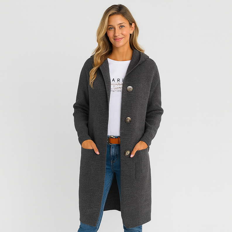 Noelle | Blød, lang strikket cardigan