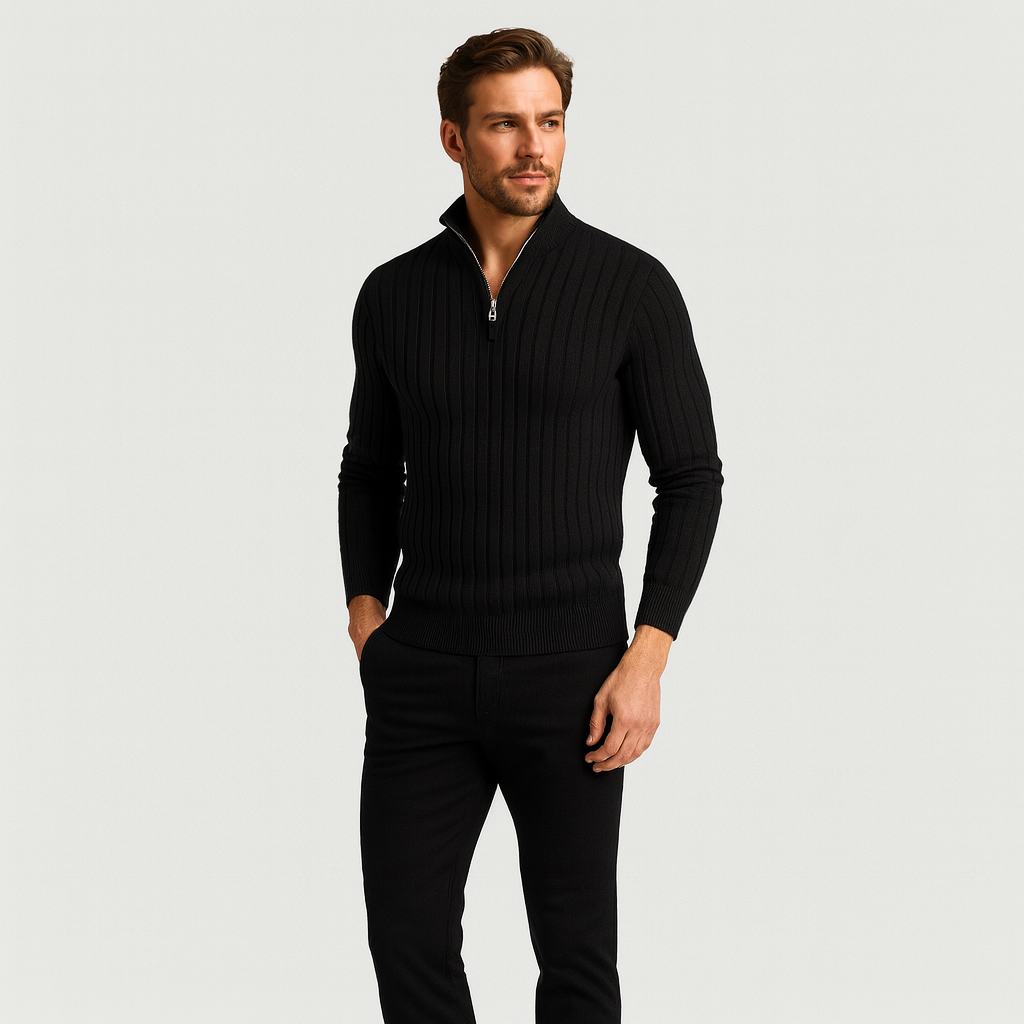 Nordin | Pullover med halv lynlås