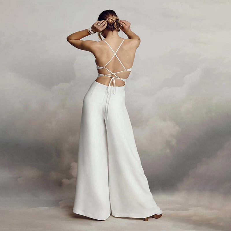 Corine - Spaghetti Strap V-hals Bodycon Rygfri Jumpsuit