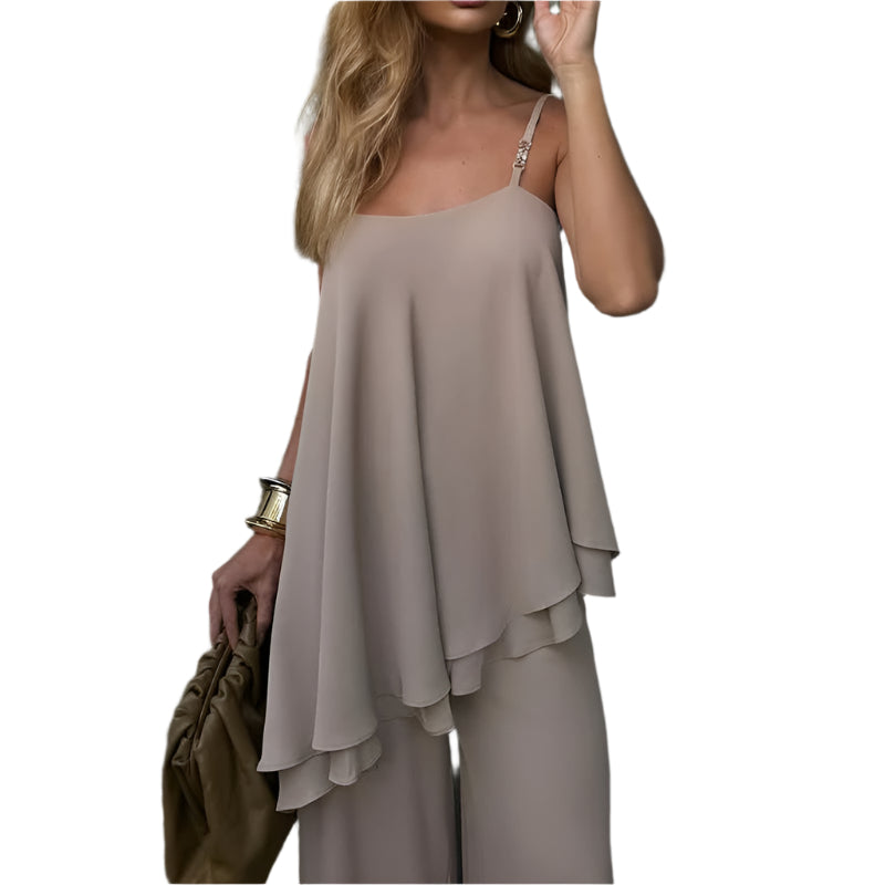 Carly - Voluminøst jumpsuit med flæsedetaljer