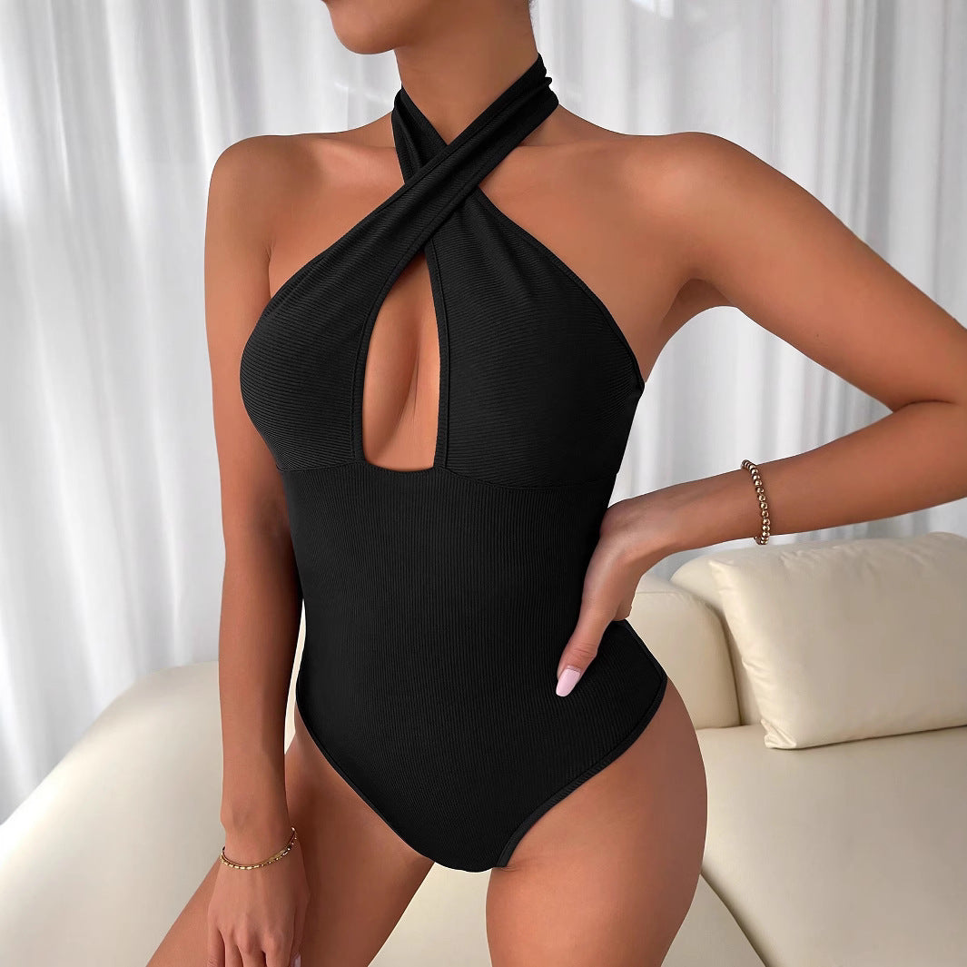 Hilary - Cross Hollow Out grime-bodysuit