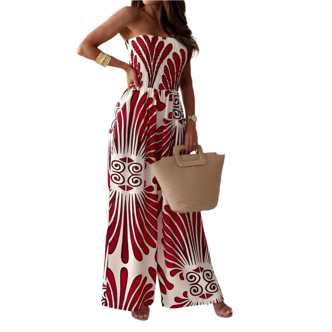 Holly - Etnisk design med brede ben jumpsuit