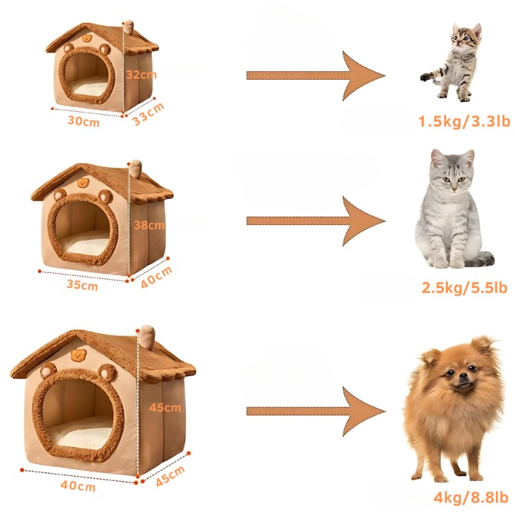 PawHaven™ – Blødt og vaskbart kæledyrshus
