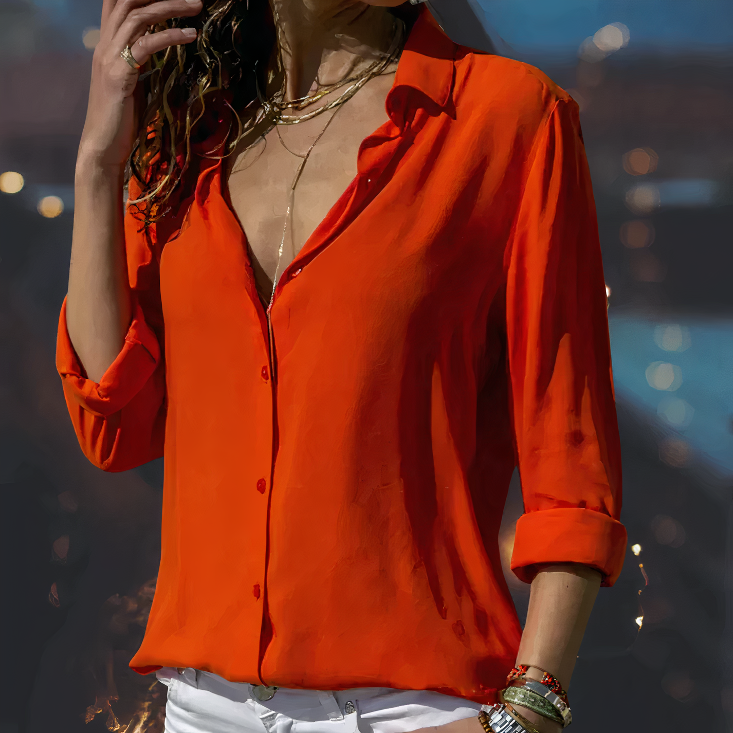 Victoria - Elegant chiffonbluse