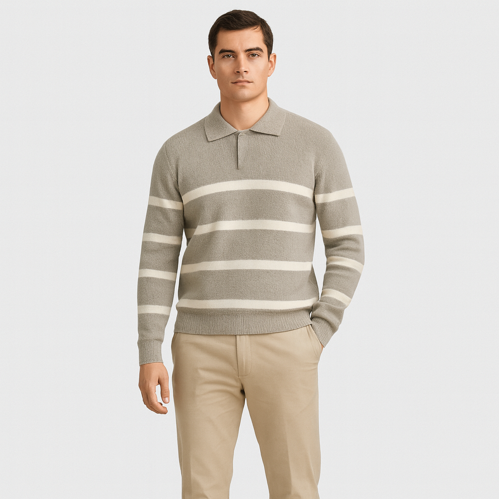 Rheon | Stribet sweater med lynlås