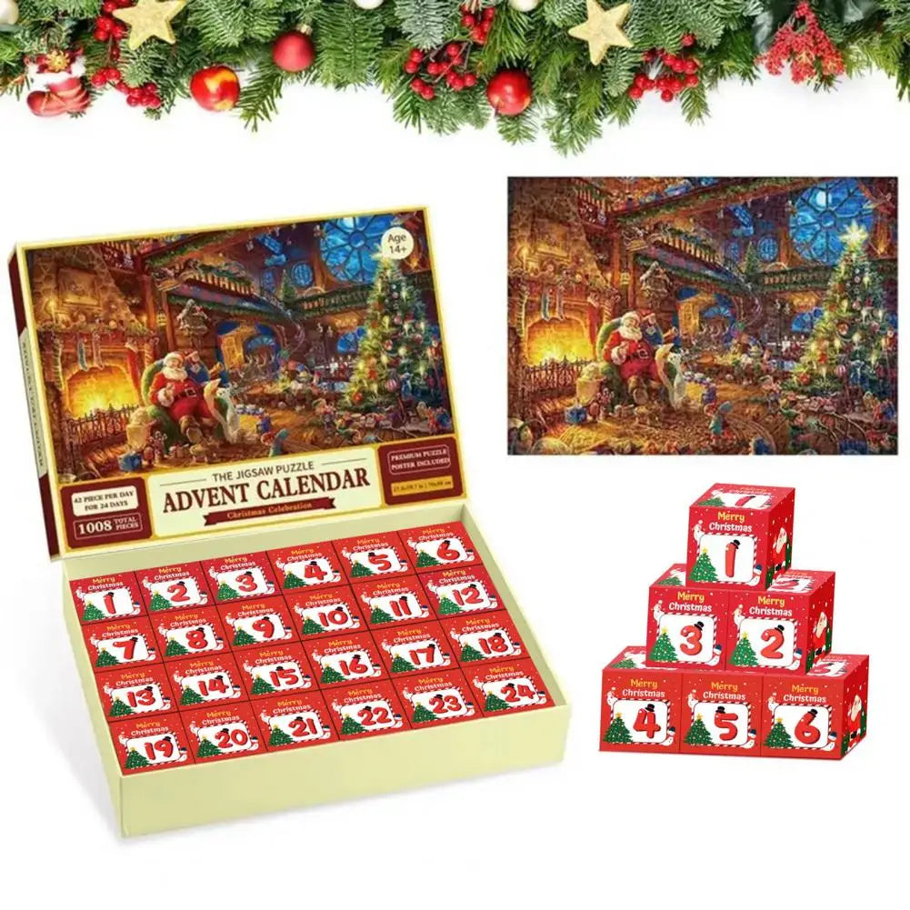 Adventskalender med puslespil og nedtælling