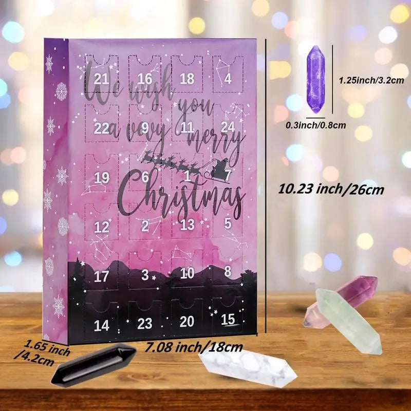 Adventskalender – krystalhalskæde med 24 sten