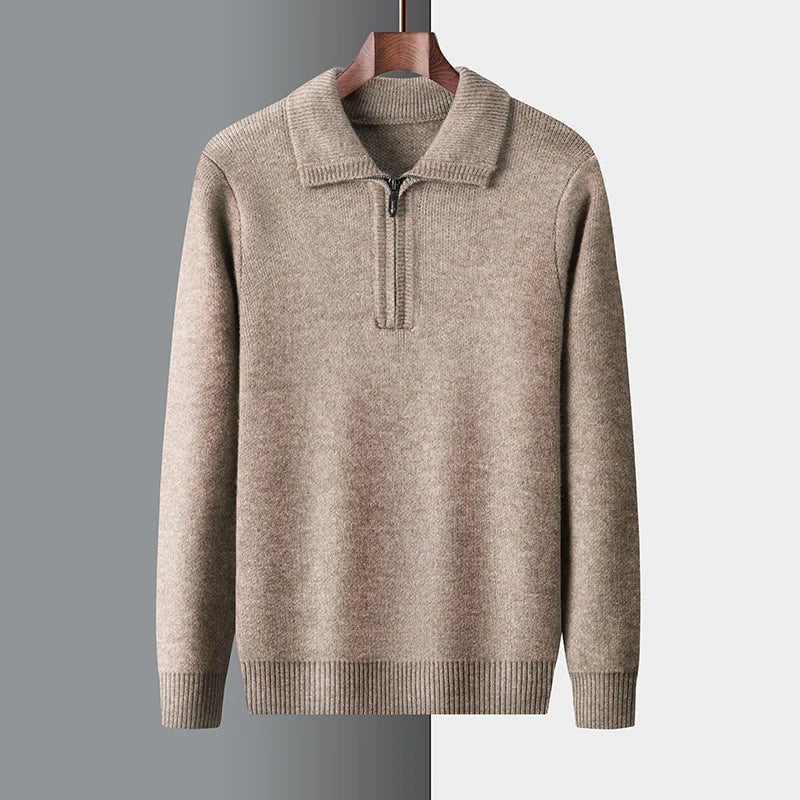 Sebastian | Blød herresweater med lynlås