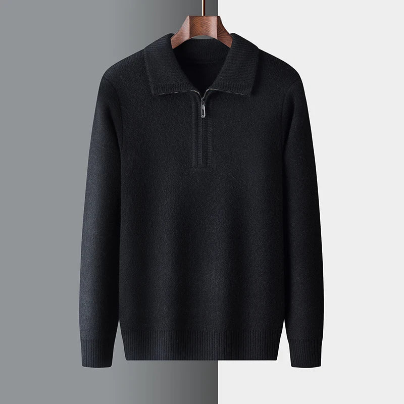 Sebastian | Blød herresweater med lynlås