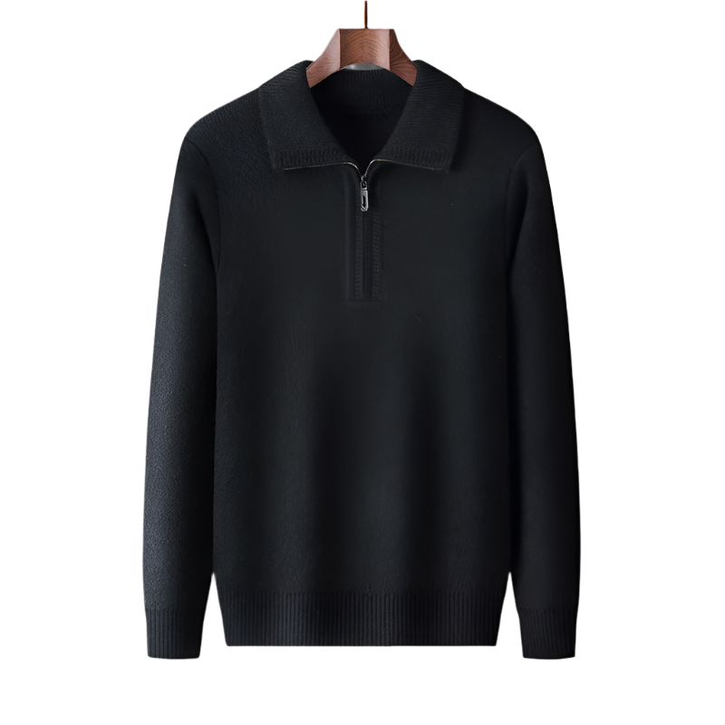 Sebastian | Blød herresweater med lynlås