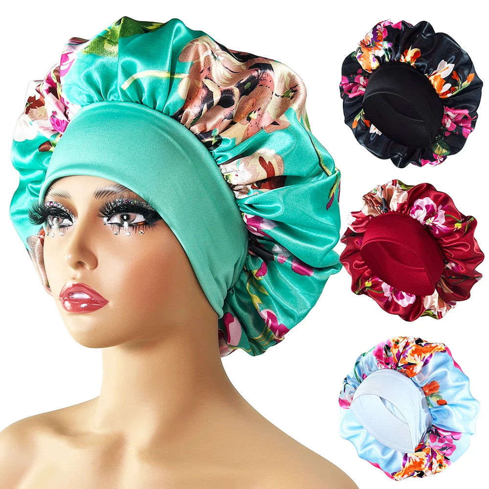 Vrouwen slaapmuts met bloemenprint