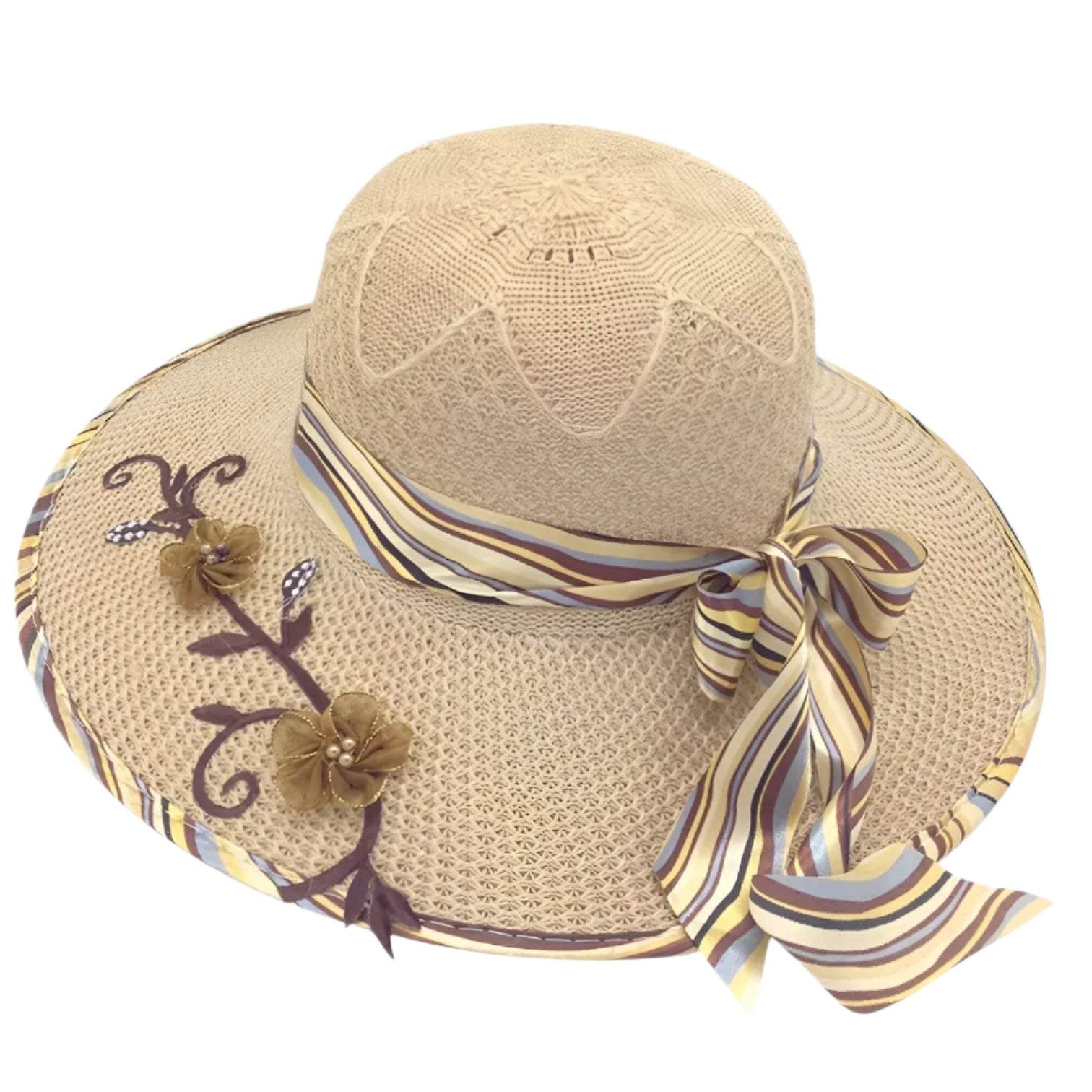 Emma - Sommerhat med bred skygge, stilfuld, foldbar og UV-beskyttende