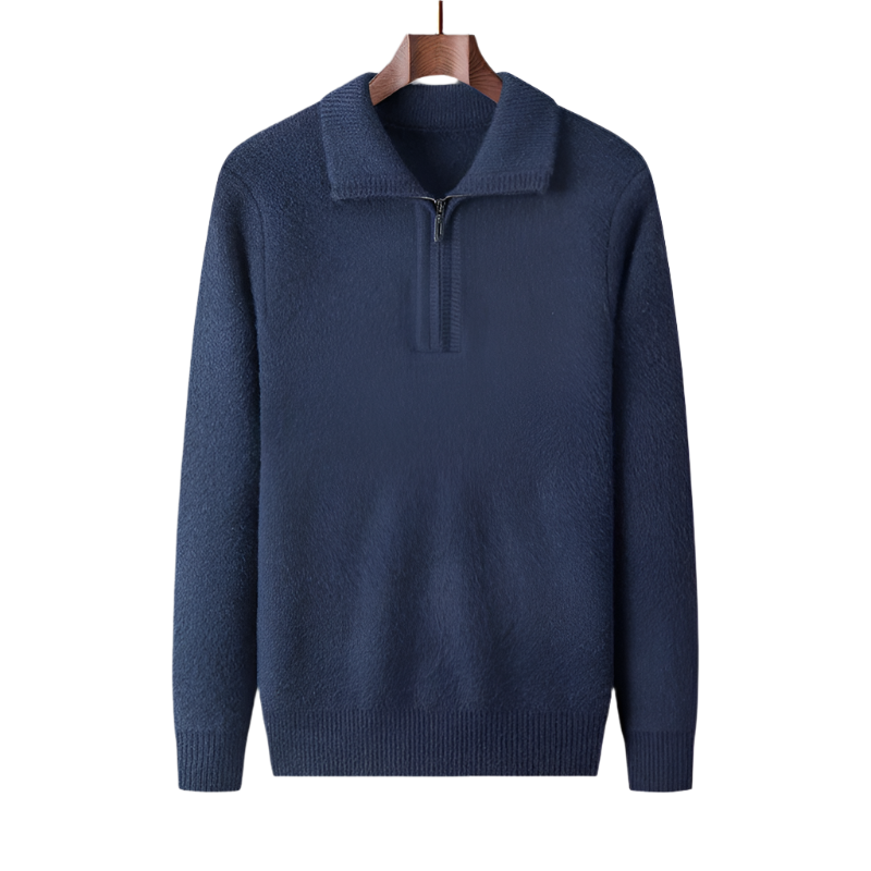 Sebastian | Blød herresweater med lynlås