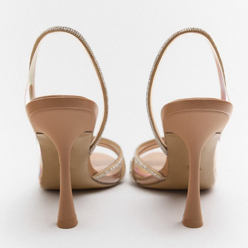 Serafina - Stilet Slingback Peep Toe hæle