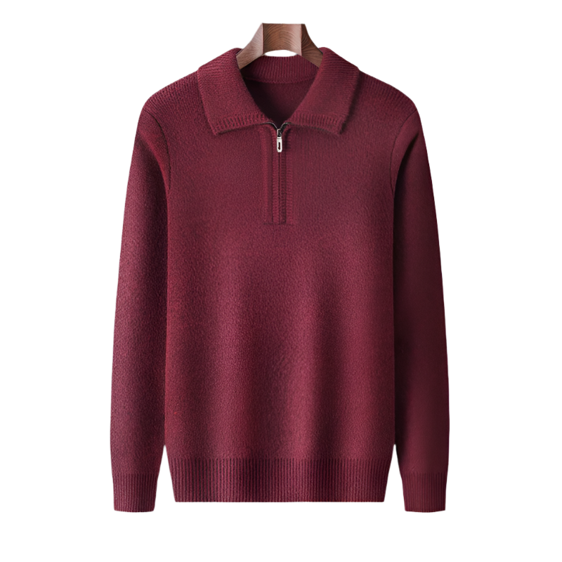 Sebastian | Blød herresweater med lynlås