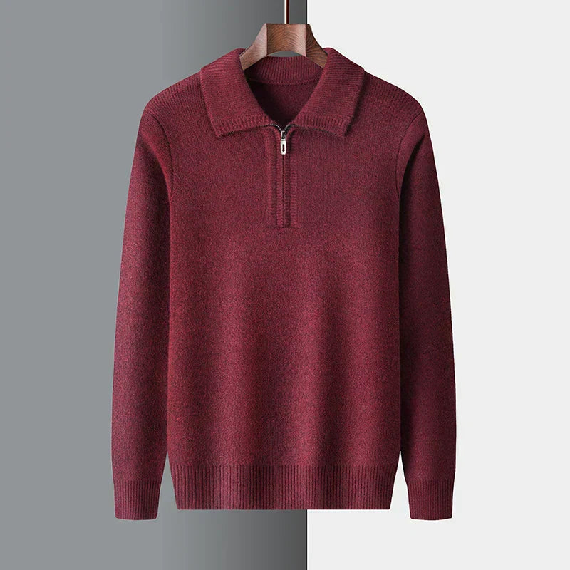 Sebastian | Blød herresweater med lynlås