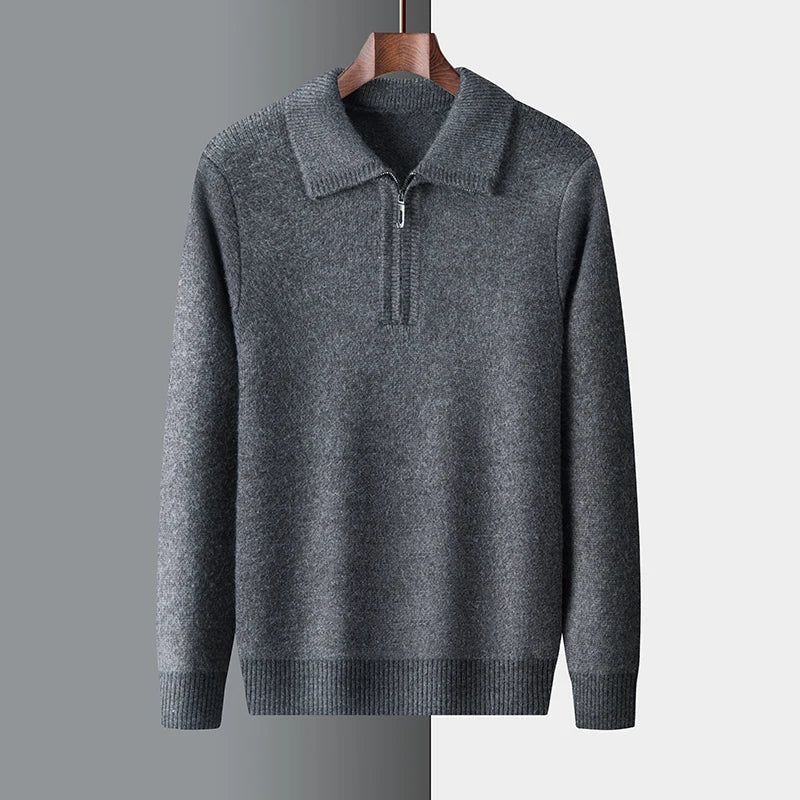 Sebastian | Blød herresweater med lynlås