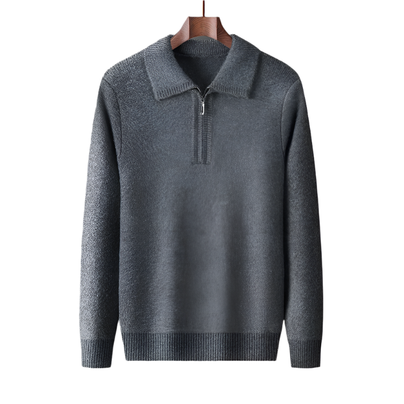 Sebastian | Blød herresweater med lynlås