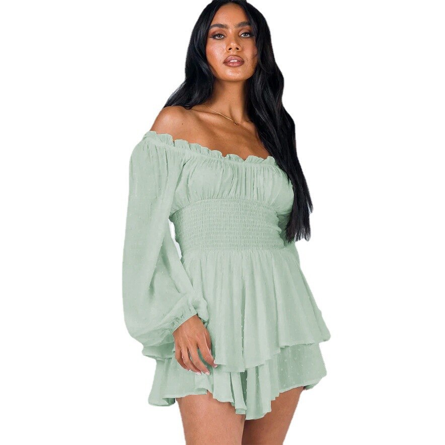 Abby - fortryllende off-the-shoulder flæsekjole
