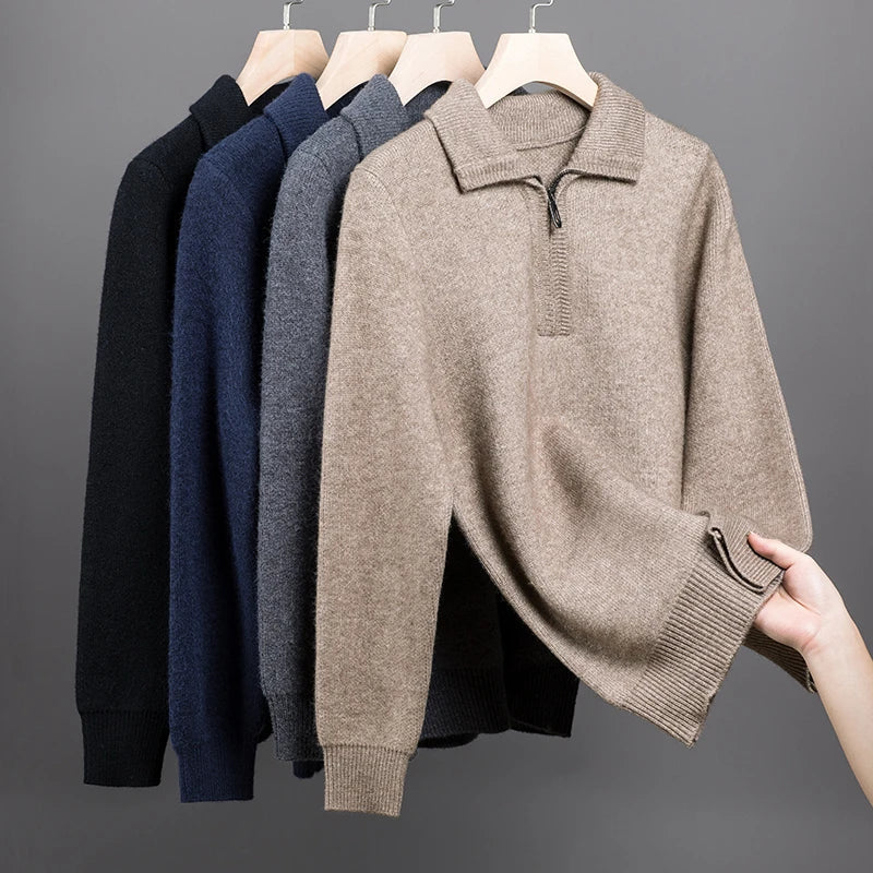 Sebastian | Blød herresweater med lynlås