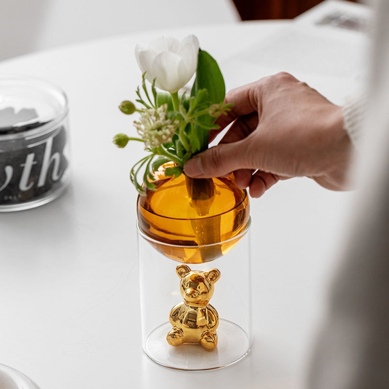 CosmicBear - Elegant glasvase med unikt design