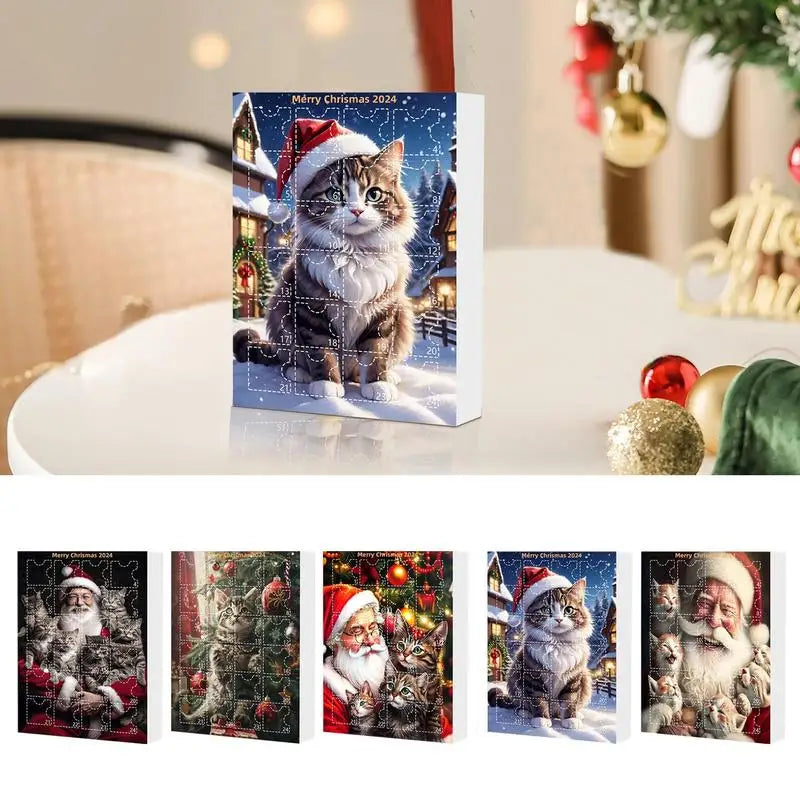 Adventskalender med juletræspynt 2025 Sød dyretegneserie