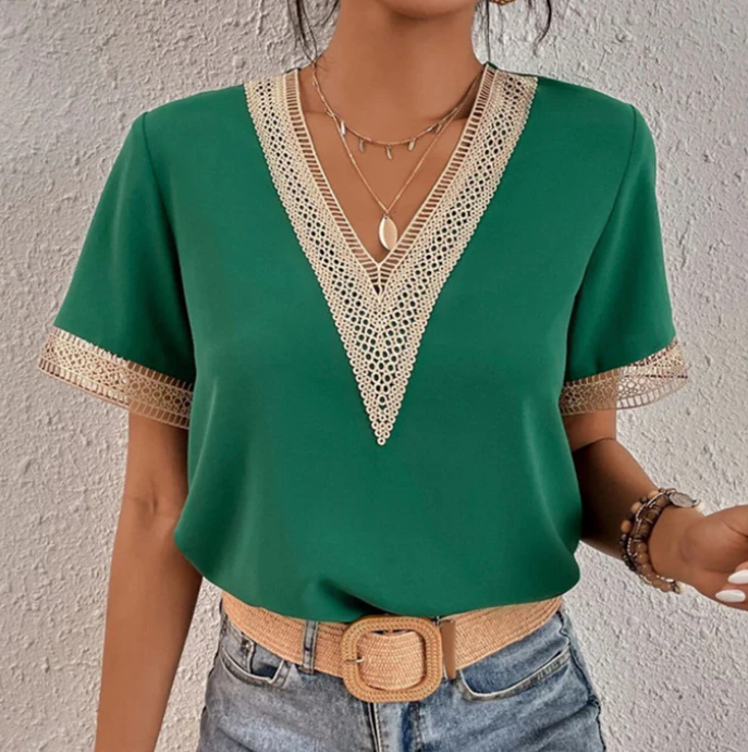Misty | t-shirt med V-hals sommerbrise
