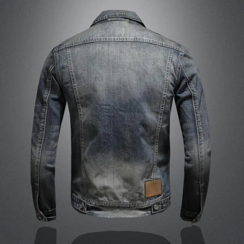 Niels - Retro denimjakke med stand-up krave