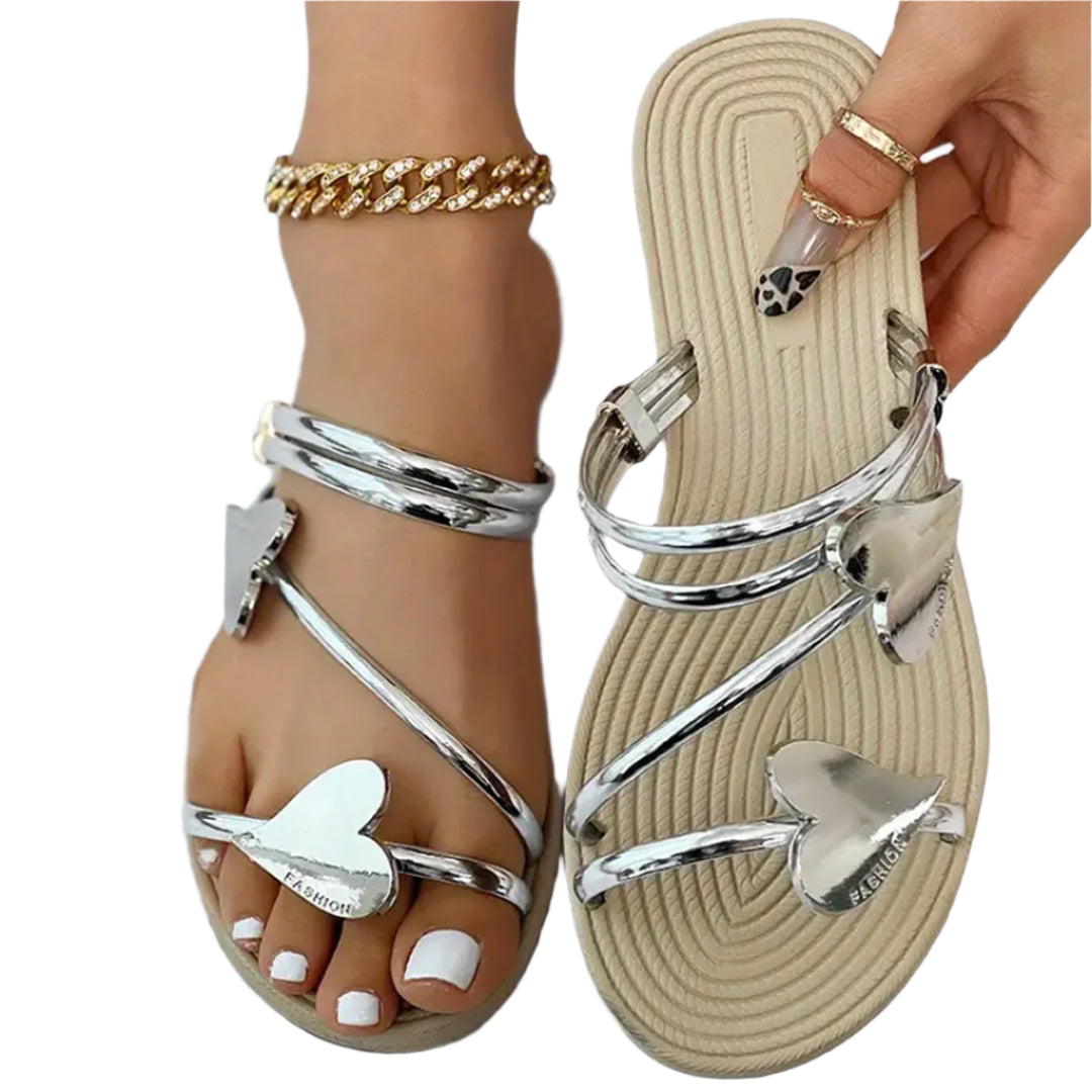 Marie - Elegante sandaler med hjerteformede stropper