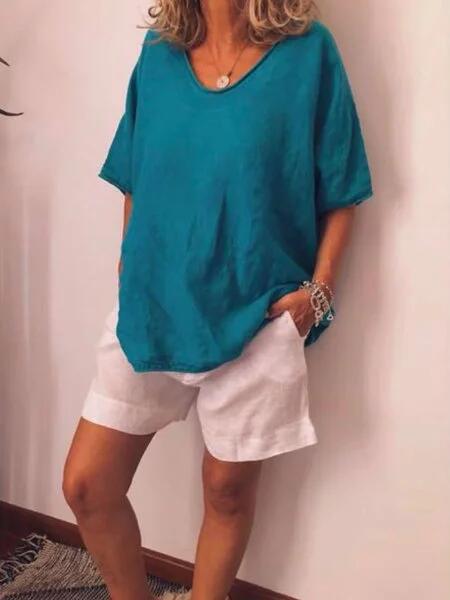 Trine - Oversized T-shirt i hør