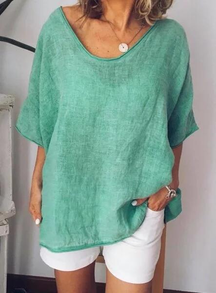 Trine - Oversized T-shirt i hør