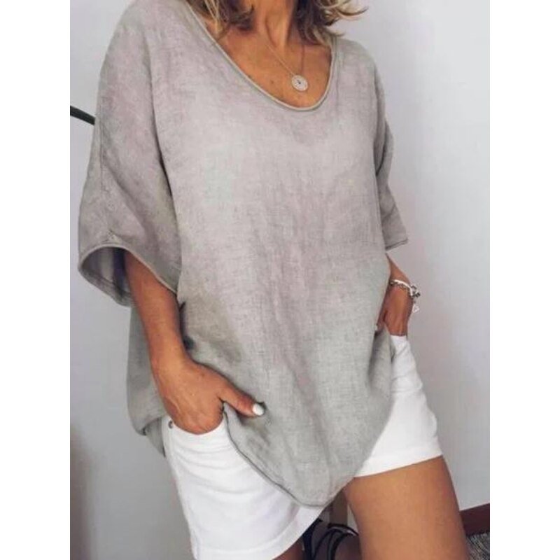 Trine - Oversized T-shirt i hør