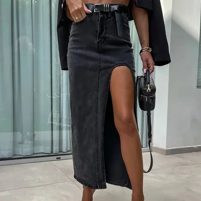 Esmaralda - Vintage A-line denimnederdel