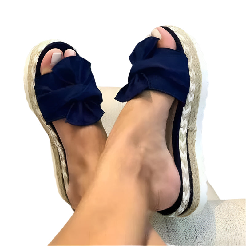 Samantha - Casual Sløjfesandaler med kile