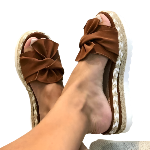 Samantha - Casual Sløjfesandaler med kile