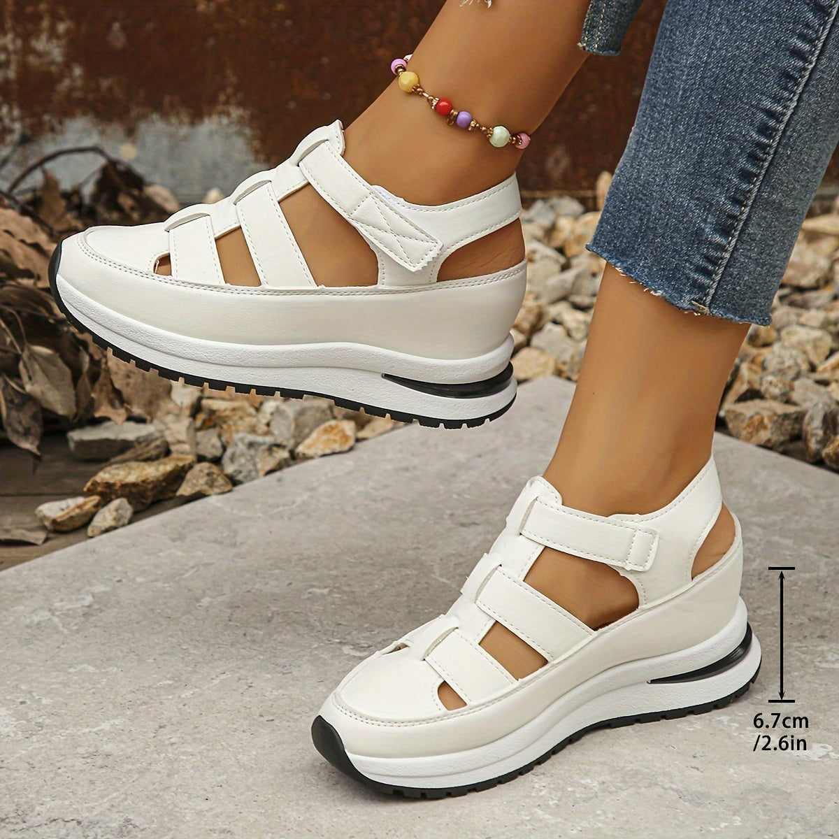 Isabella - Luksuriøse Åndbare Wedge Sandaler