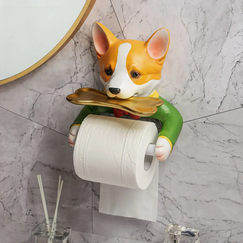 RollRover – Quirky Hundetoiletrulleholder med opbevaringshylde