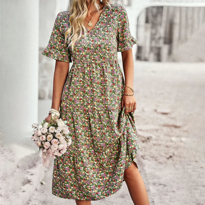 Maribelle – Blomstret midikjole