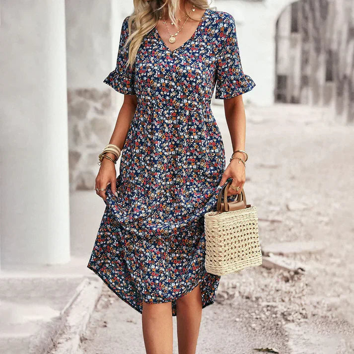 Maribelle – Blomstret midikjole