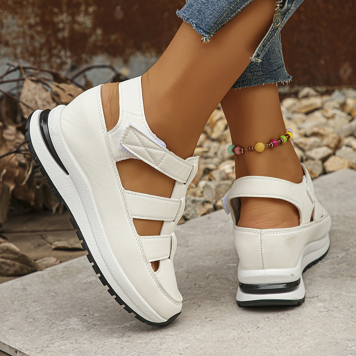 Isabella - Luksuriøse Åndbare Wedge Sandaler