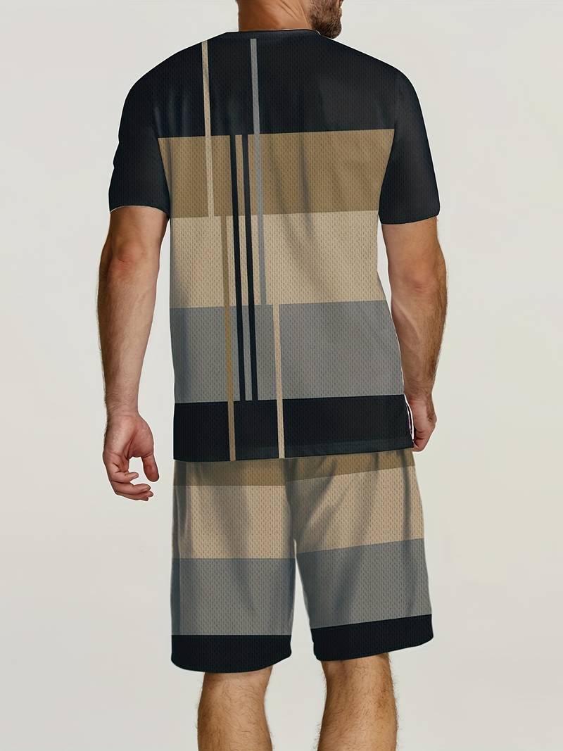 Sverre - Casual T-shirt og shortssæt med print