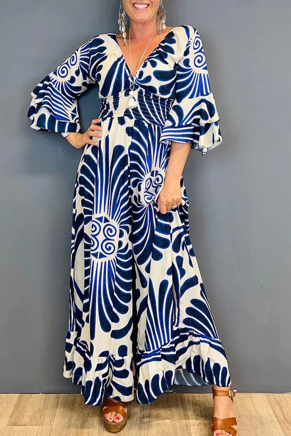 Janna - Flæsede ærmer Vintage-inspireret jumpsuit