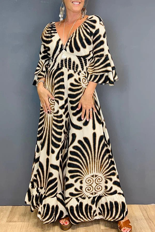 Janna - Flæsede ærmer Vintage-inspireret jumpsuit