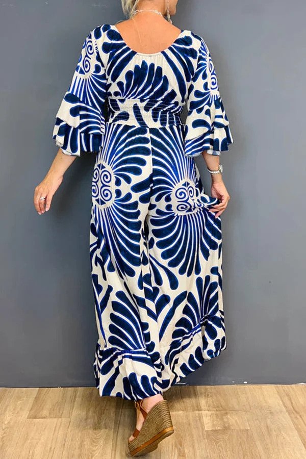 Janna - Flæsede ærmer Vintage-inspireret jumpsuit