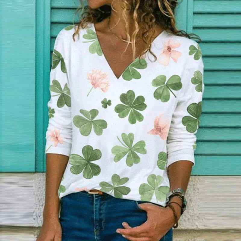 Anna -Løs bluse med V-hals Tops