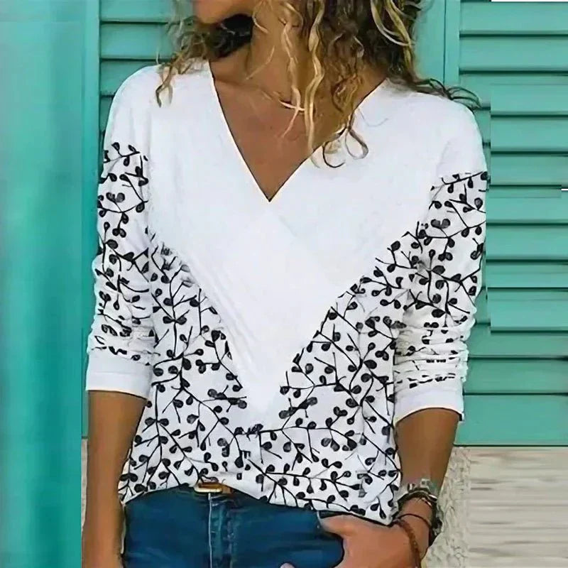 Anna -Løs bluse med V-hals Tops