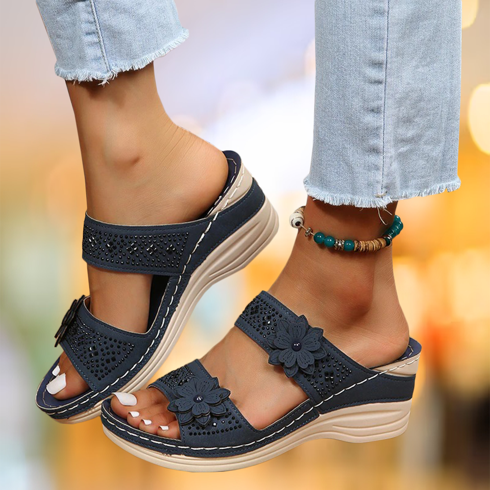 Bella - Elegante blomstrede sandaler