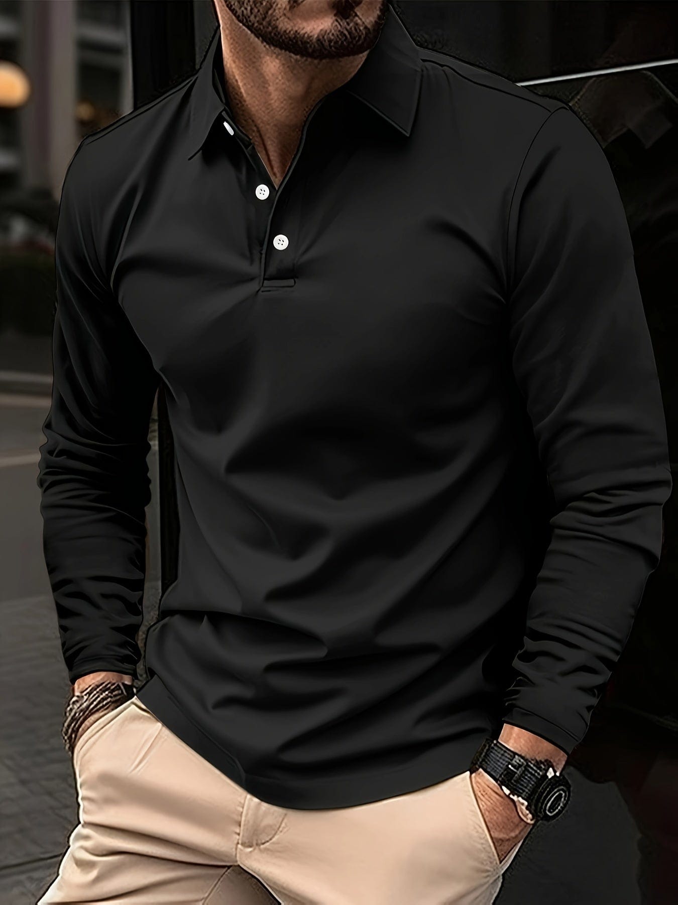 Tobias | Stilfuld langærmet polo
