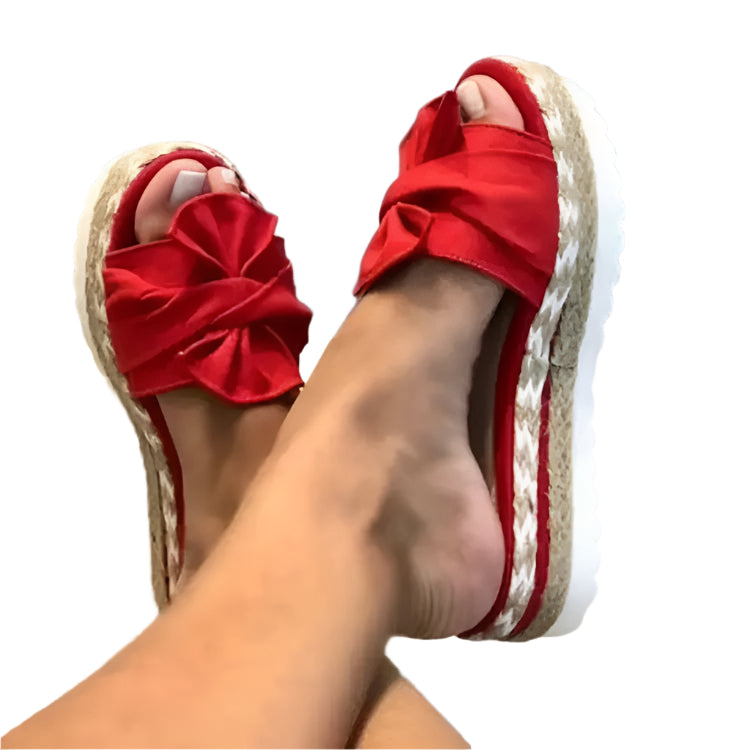 Samantha - Casual Sløjfesandaler med kile