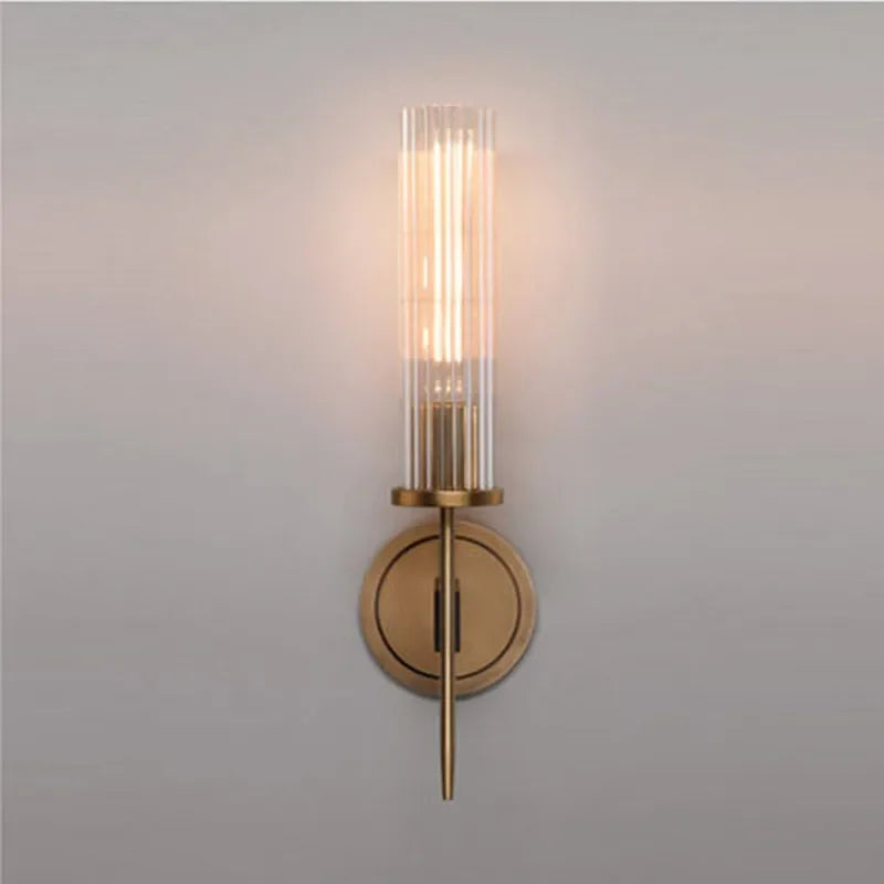 Bronzia – Ribbet glas og varm kobberfinish moderne væglampe